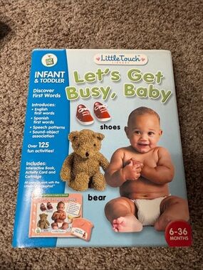 LittleTouch Let's Get Busy, Baby Interactive Baby Book - Blue